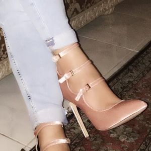 Pink Velvet Pumps